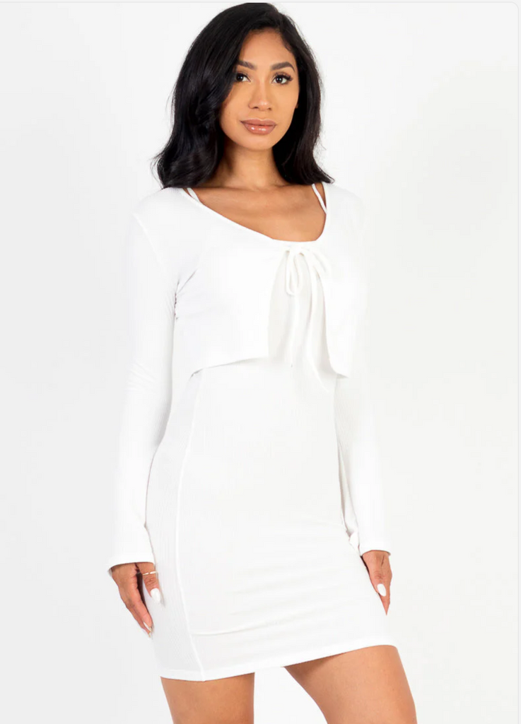 Cardigan & Mini Cami Bodycon Dress 3739