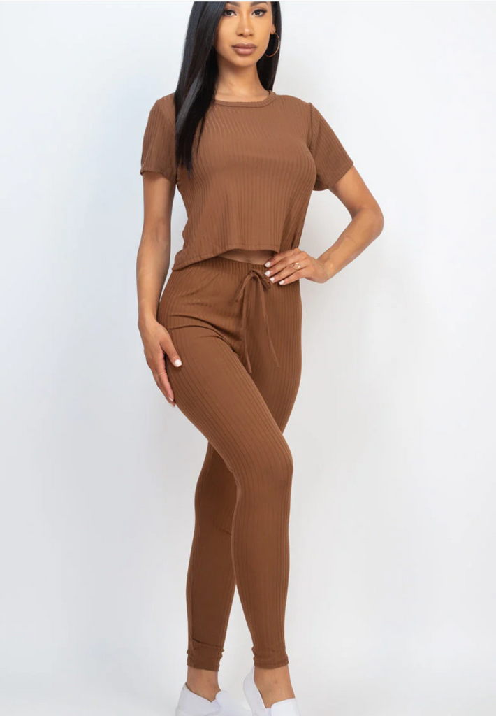 Ribbed Top & Leggings Set Capella 3226