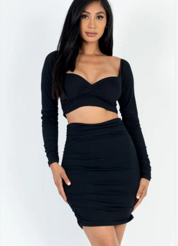 Sweetheart Crop Top & Skirt Set 3382