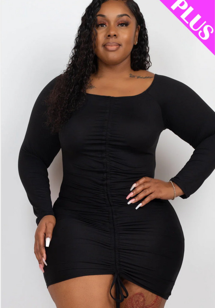 Off Shoulder Ruched Bodycon Dress 3447