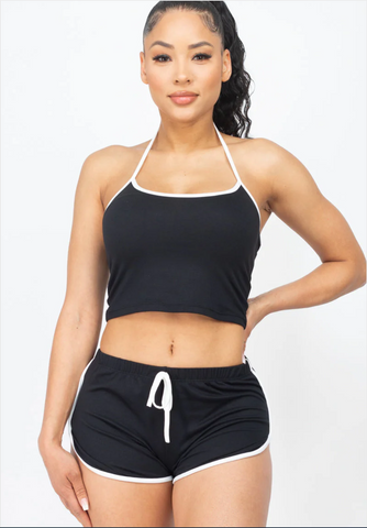 Halter Top & Shorts Set 3193