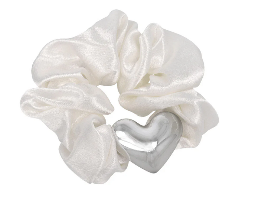 Heart Charm Scrunchie