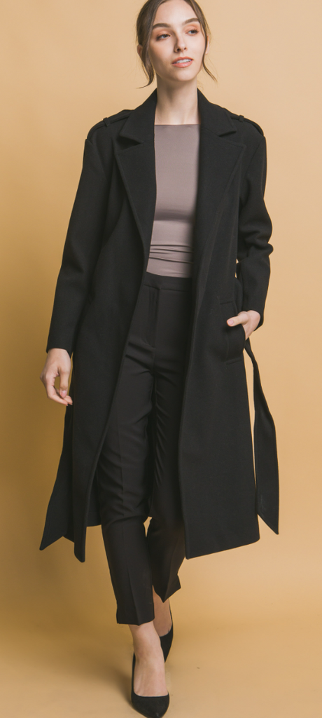 Tie Front Trench Coat 80261