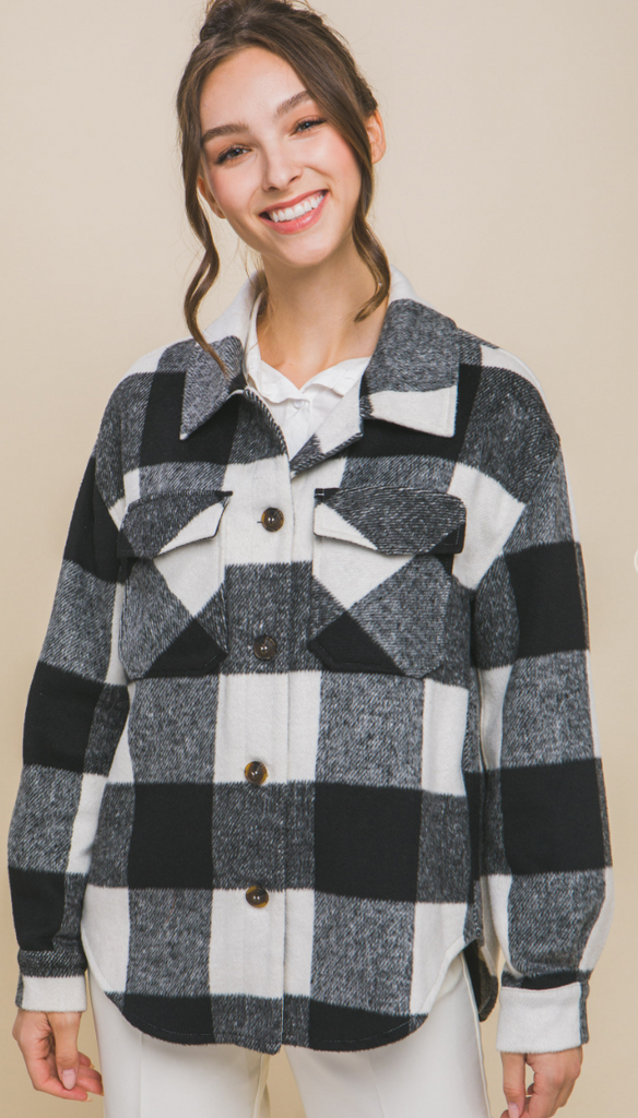 Flannel Button Up Jacket 80032