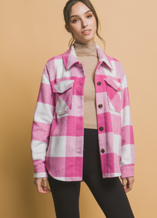 Flannel Button Up Jacket 80032