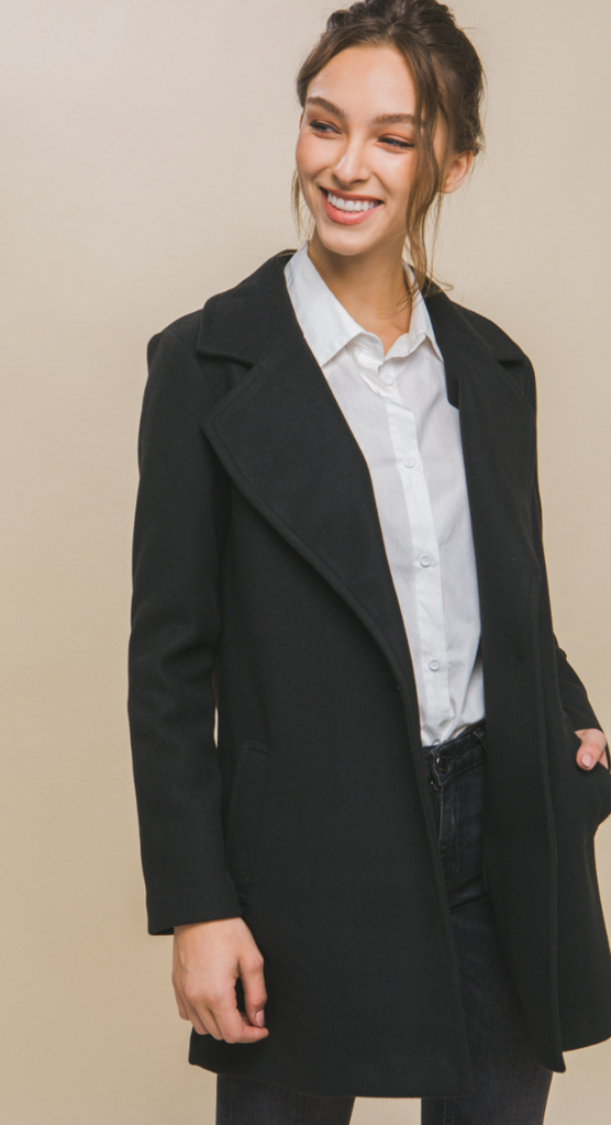 One Button Peacoat 8196