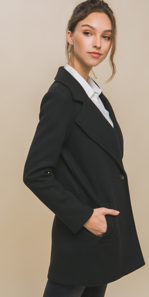 One Button Peacoat 8196