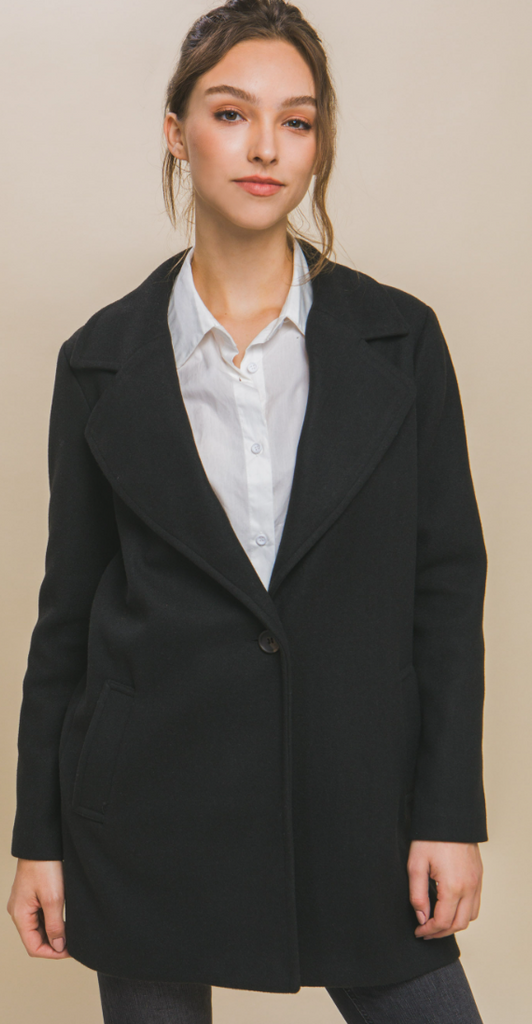 One Button Peacoat 8196