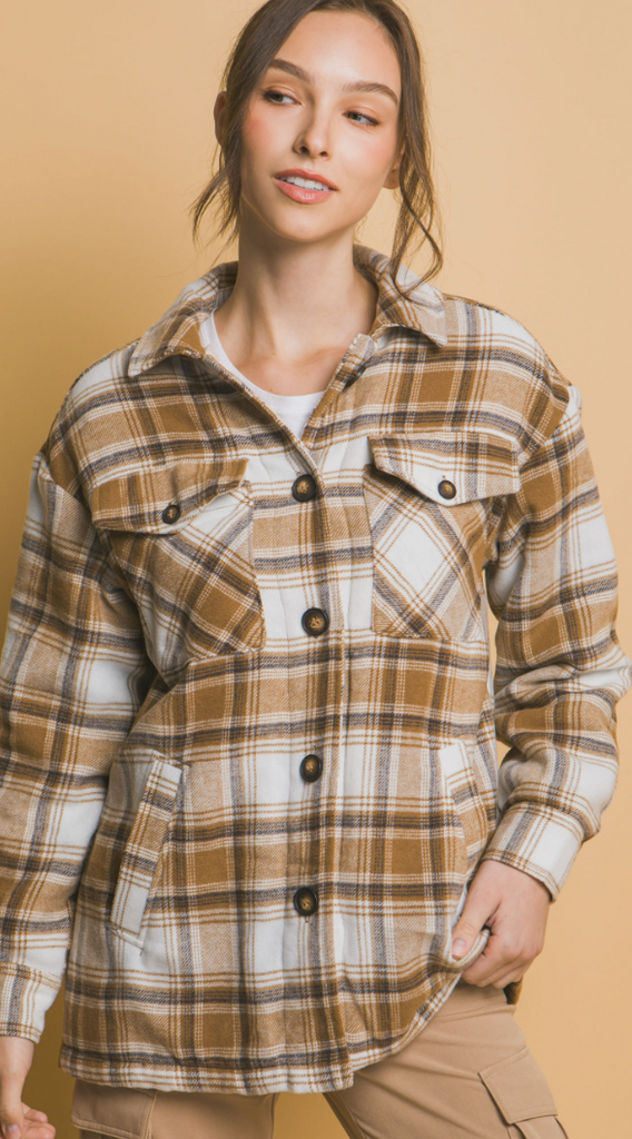Sherpa Lining Plaid Jacket 8214