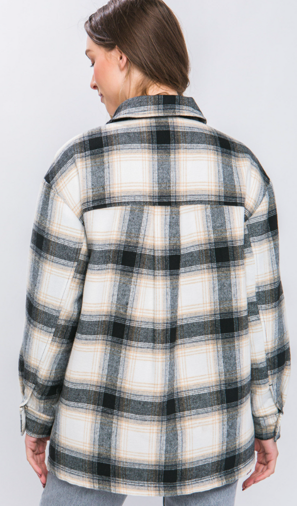 Sherpa Lining Plaid Jacket 8214