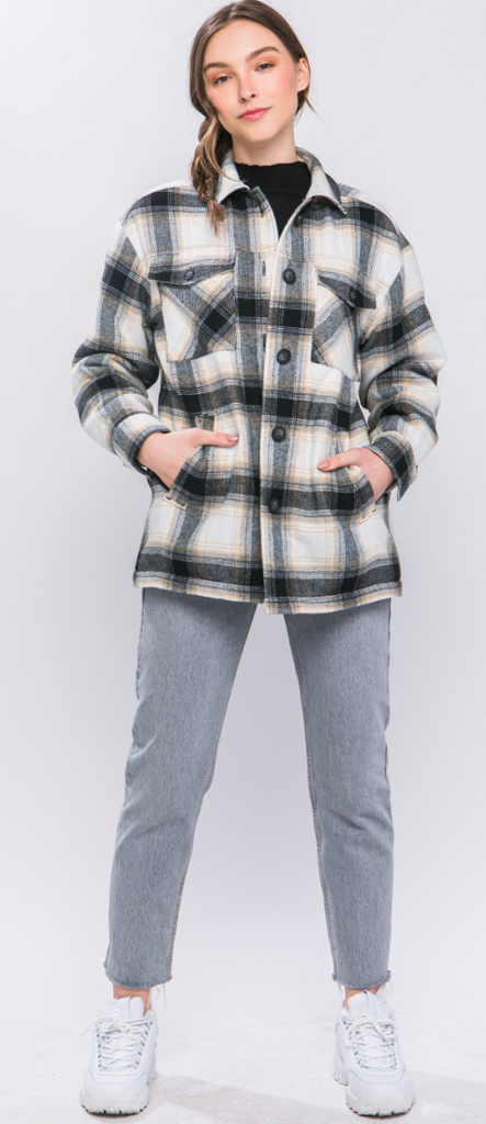 Sherpa Lining Plaid Jacket 8214