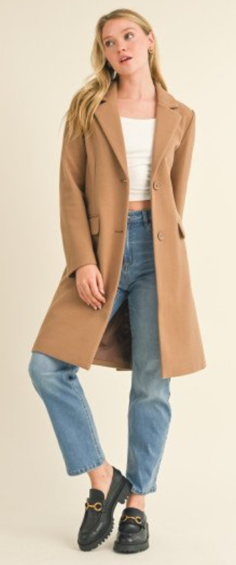 Knee Length Peacoat 75688