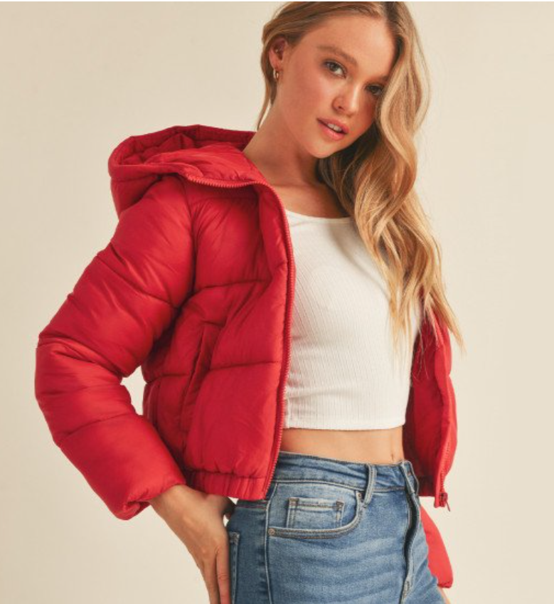 Crop Hood Puffer Jacket 74593