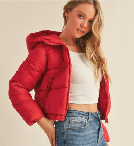 Crop Hood Puffer Jacket 74593