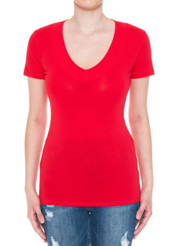 Women's V-Neck Short Sleeve Plus 65056