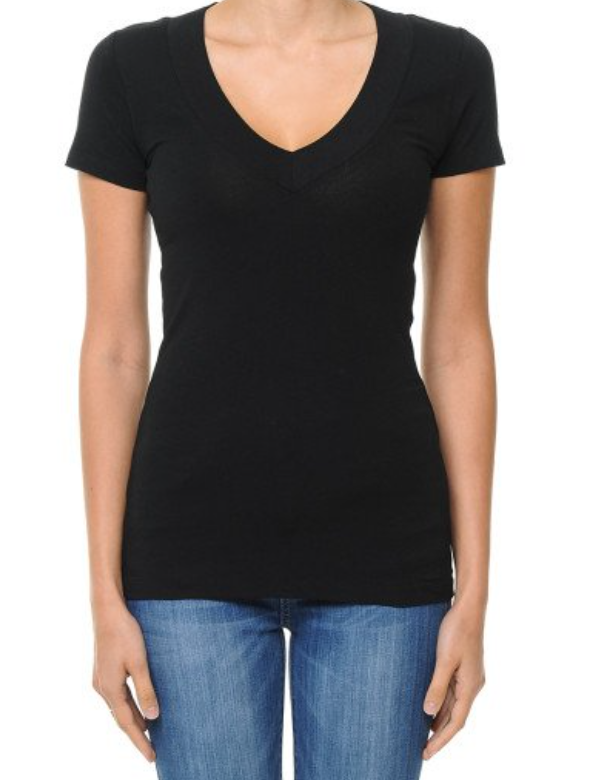 Women's V-Neck Short Sleeve Plus 65056