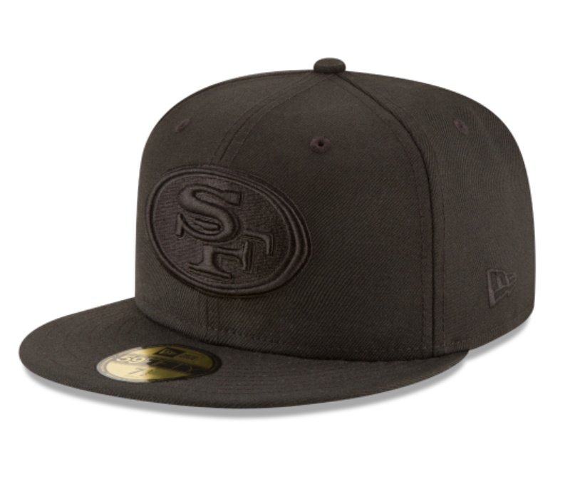 SF 49ers Black Black Fitted Cap