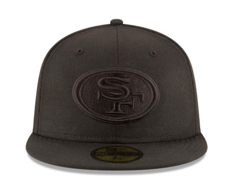 SF 49ers Black Black Fitted Cap