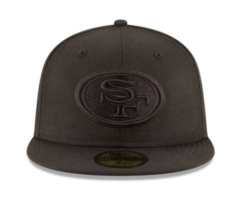 SF 49ers Black Black Fitted Cap