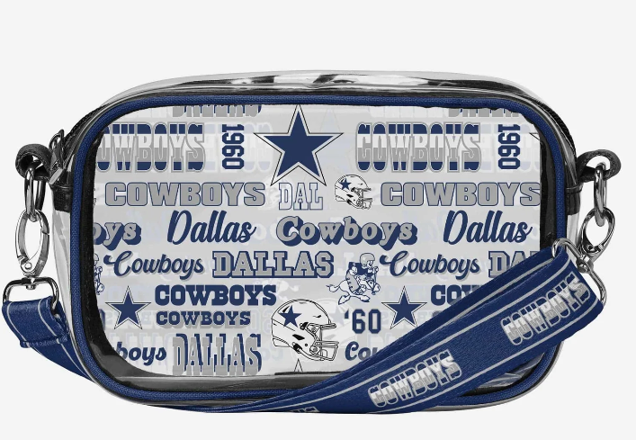 Dallas Cowboys Print Clear Camera Bag