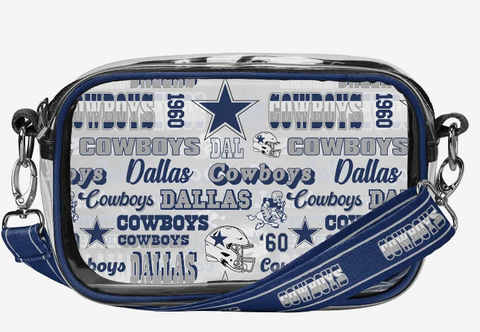 Dallas Cowboys Print Clear Camera Bag