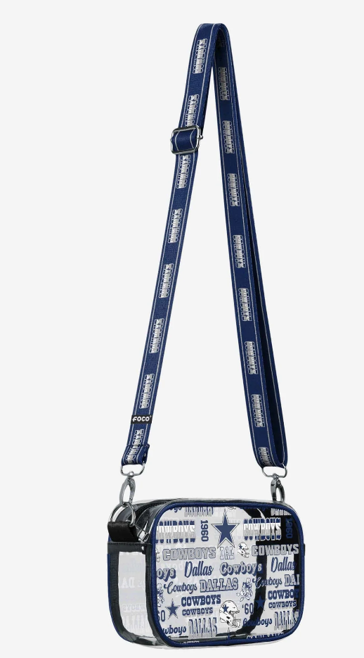 Dallas Cowboys Print Clear Camera Bag