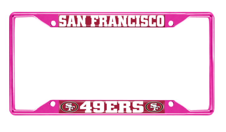 SF 49ers Metal License Frame Fuschia