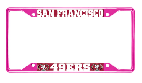 SF 49ers Metal License Frame Fuschia