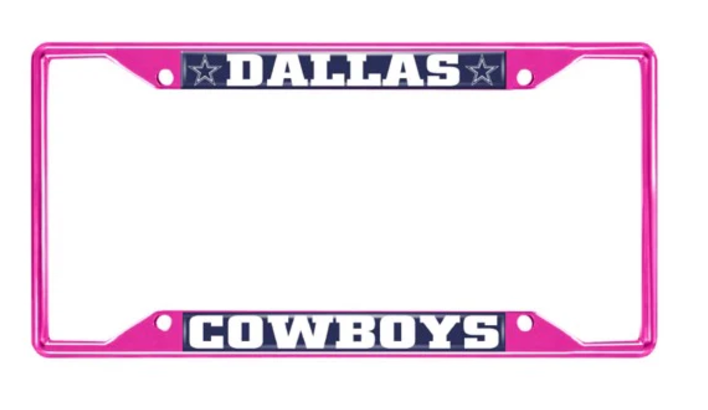 Dallas Cowboys Metal License Frame Fuschia