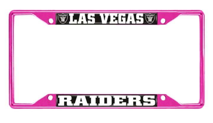 LV Raiders Metal License Frame Fuschia