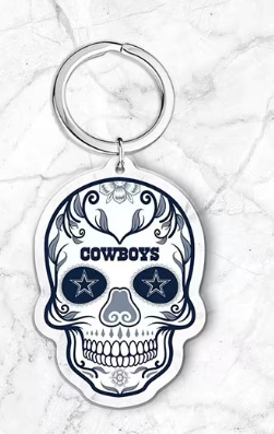 Dallas Cowboys SKull Keychain