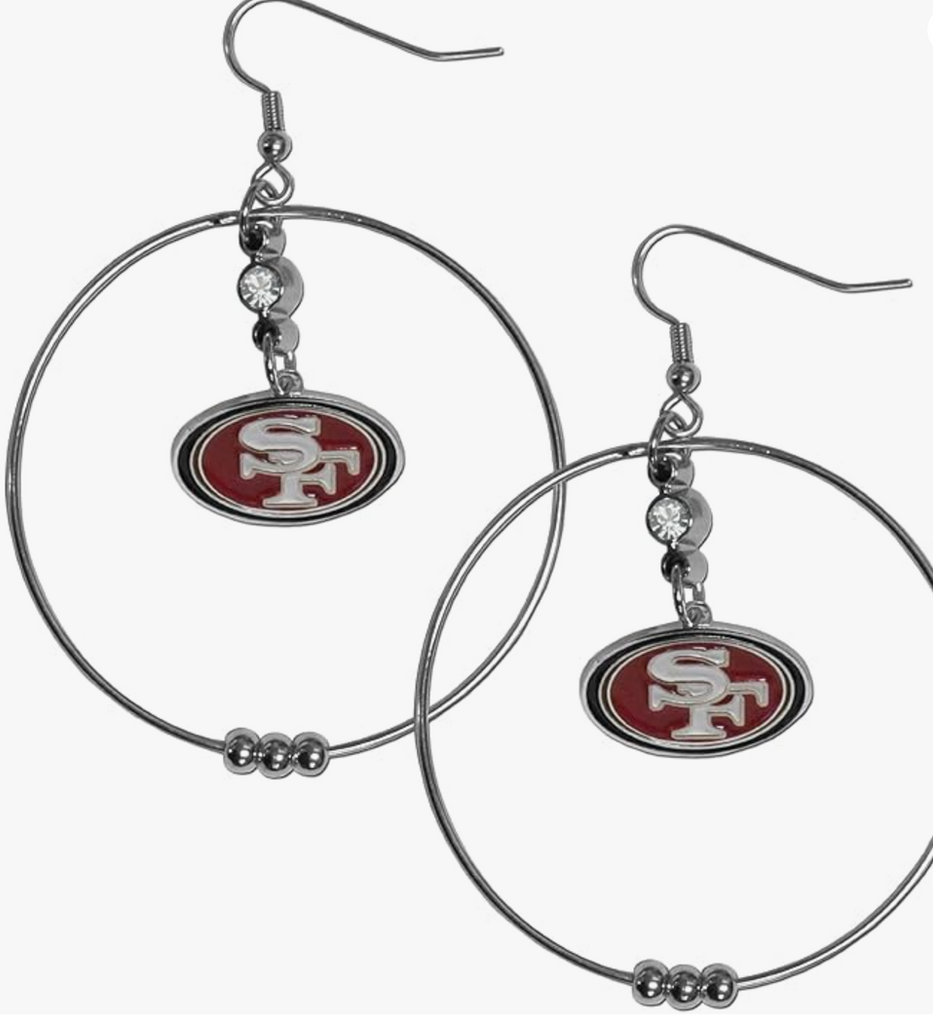 SF 49ers Hoop Earrings