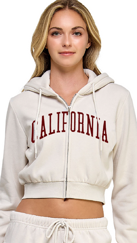 Relaxed Fit Crop Hoodie 067