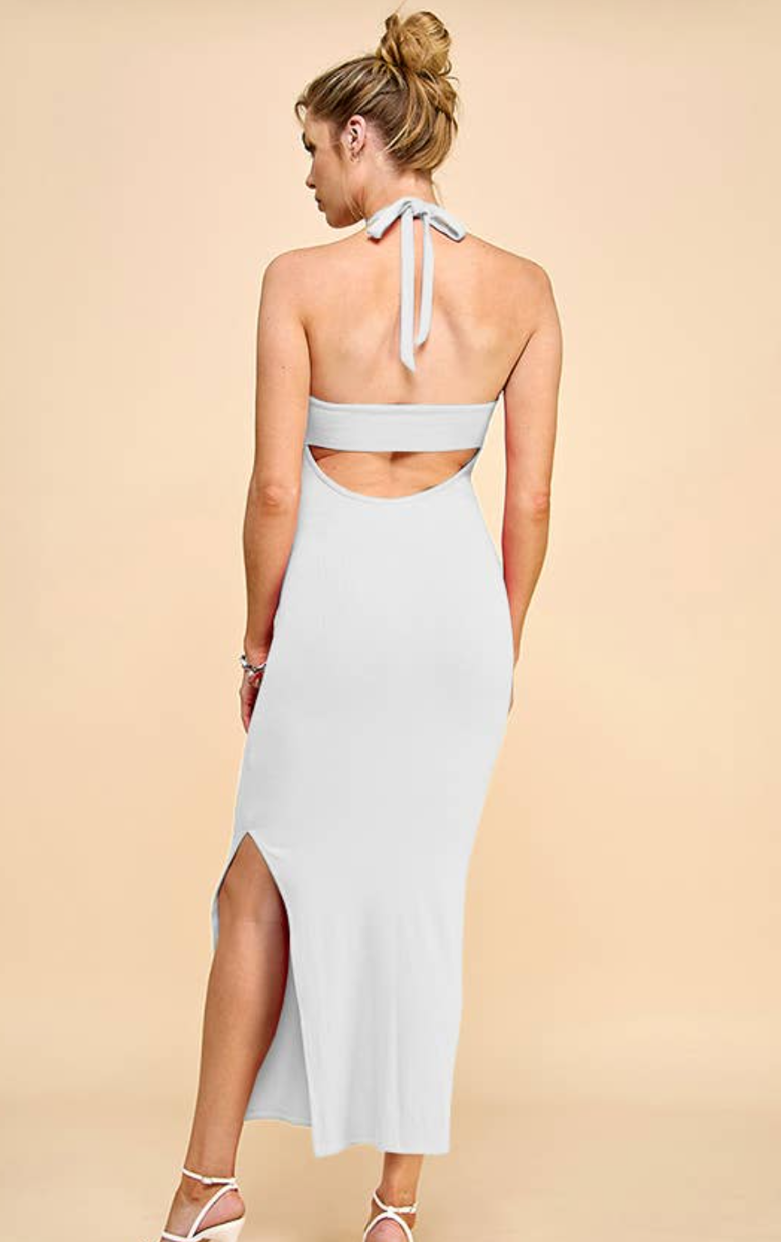 Halter Top Maxi Dress 51555 Black / Small