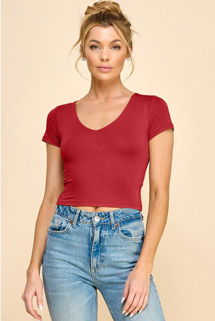 Double Layered V-Neck Top 51770