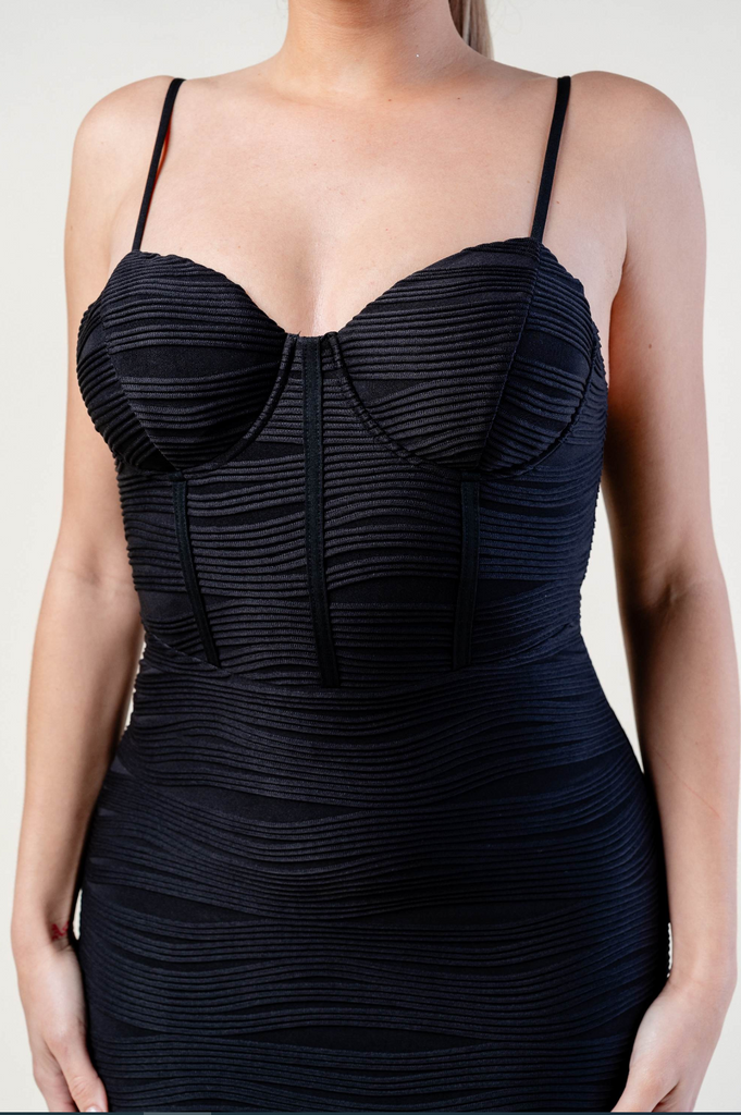 Luxe Jacquard Knit Ruched Midi Dress 73138