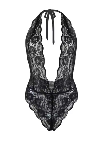 Deep V Halter Lace Lingerie