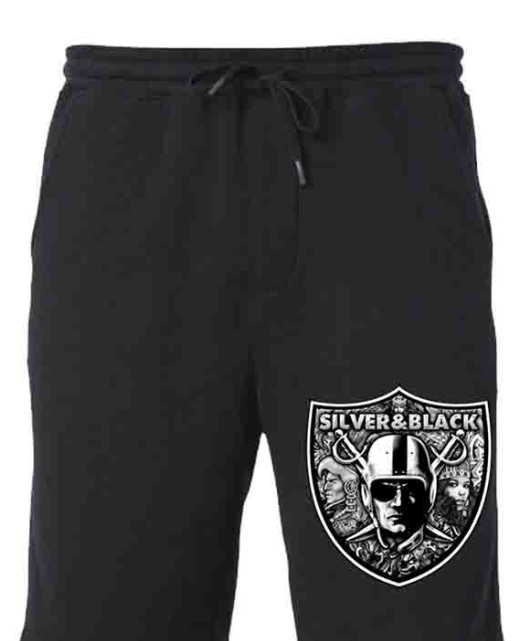 Silver & Black Raiders Sweat Shorts