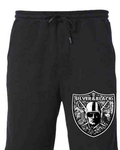Silver & Black Raiders Sweat Shorts