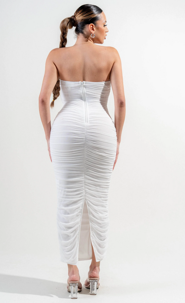 Strapless Mesh Maxi Dress 78267