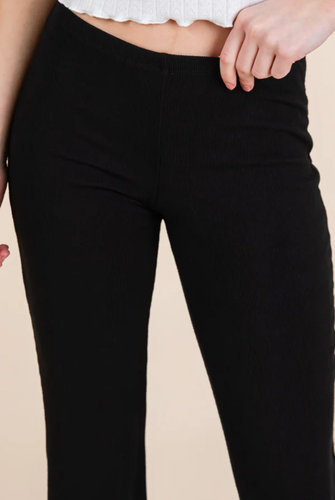 Mid Rise Ribbed Bootcut Pants 54317