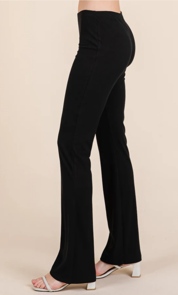 Mid Rise Ribbed Bootcut Pants 54317