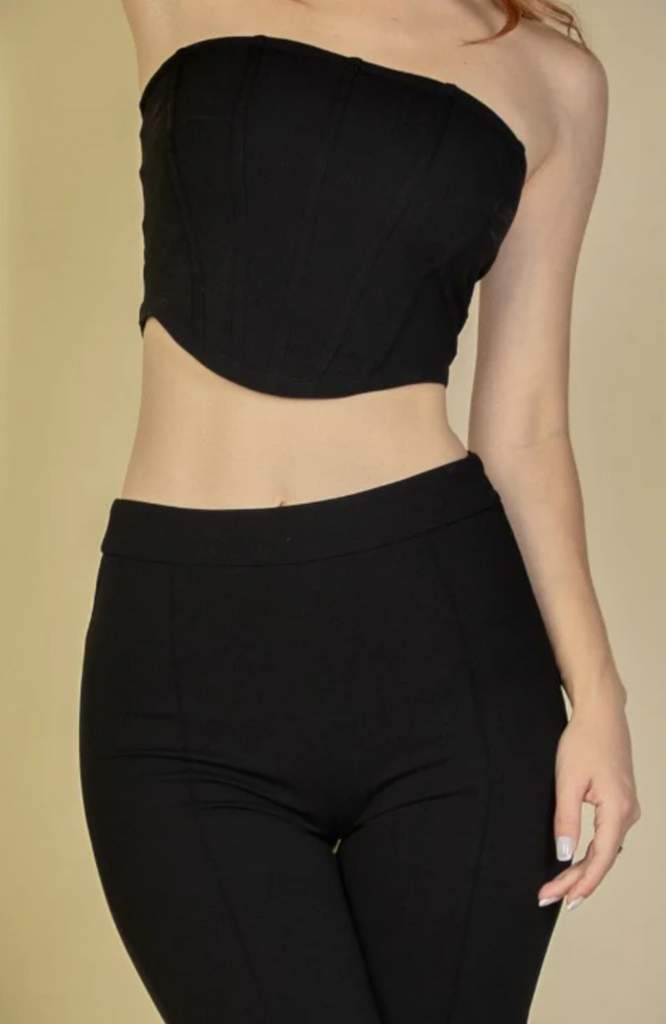 Strapless Corset & Flare Pants Set 5239
