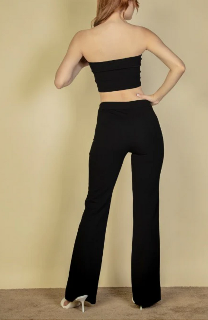Strapless Corset & Flare Pants Set 5239