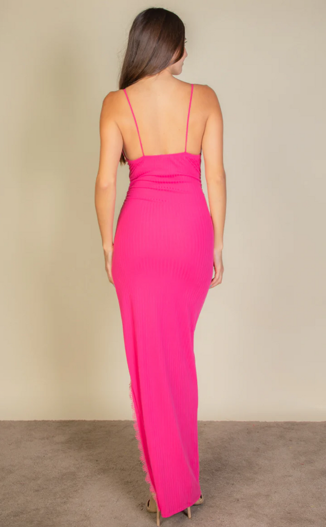 Lace Trim Split Thigh Cami Dress 5501