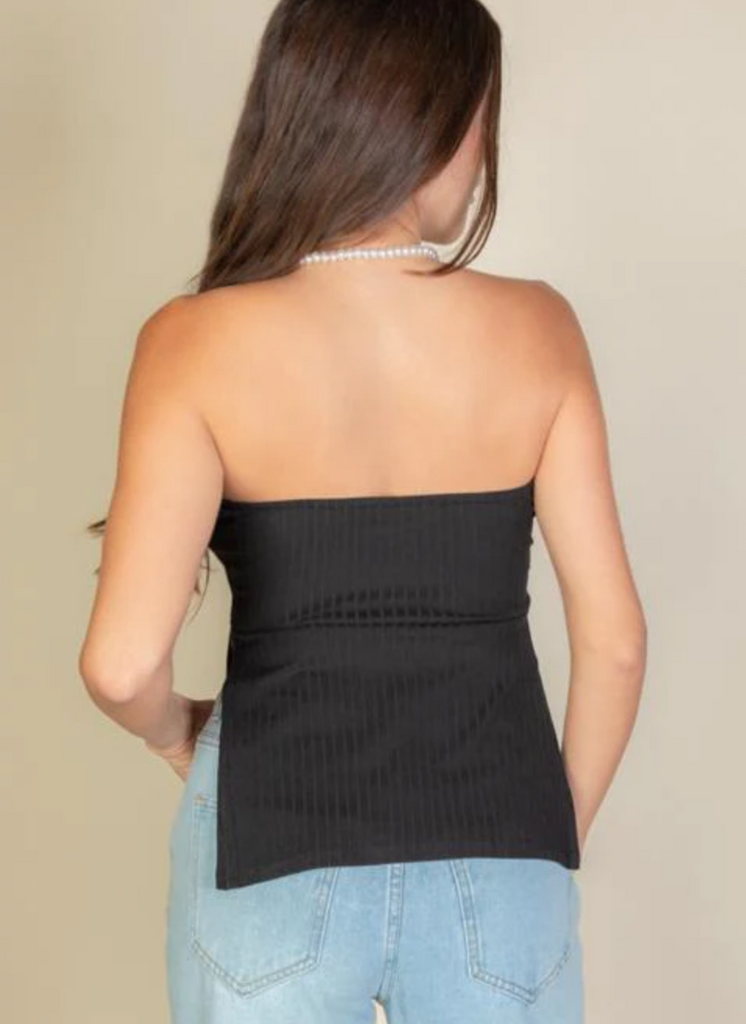 Side Slit Bandeau Tube Top 5491