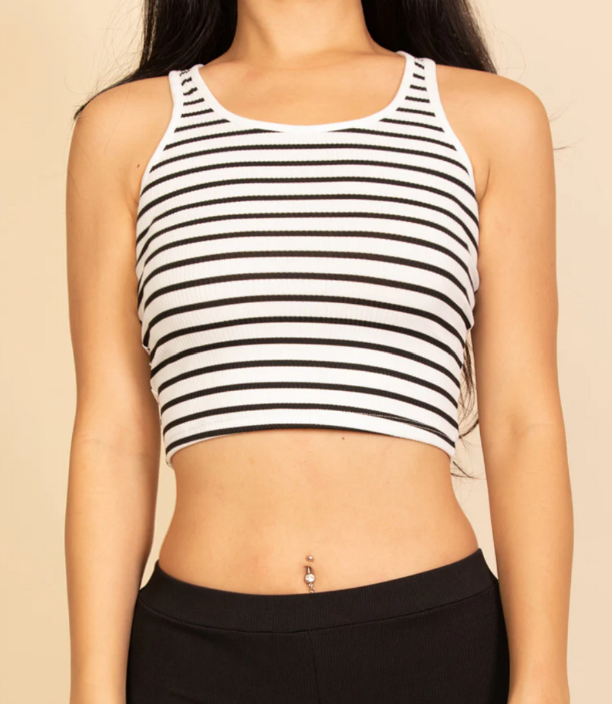 Striped Racerback Cropped Top 5610