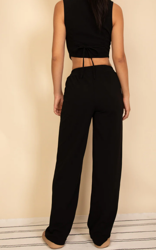 Tailored Button Vest & Wide Leg Pants Set 5614