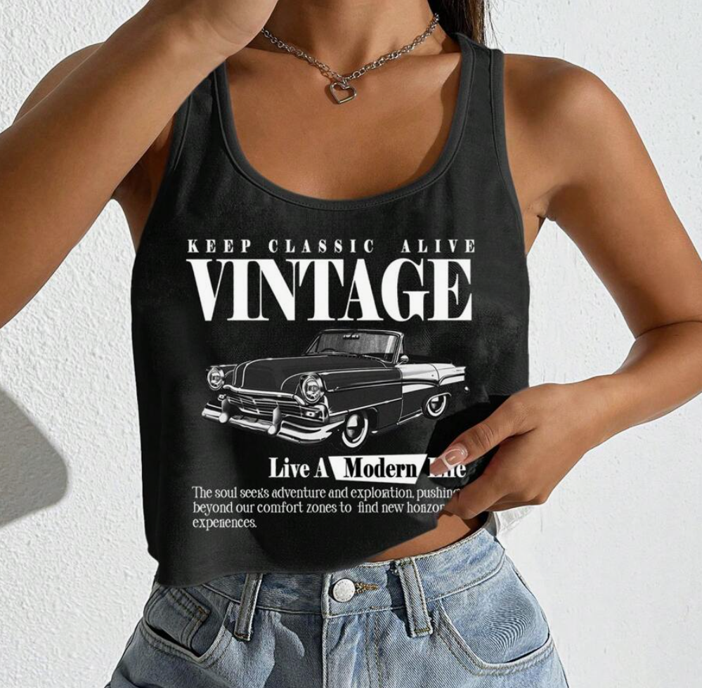 Classic Vintage Crop Tank Top