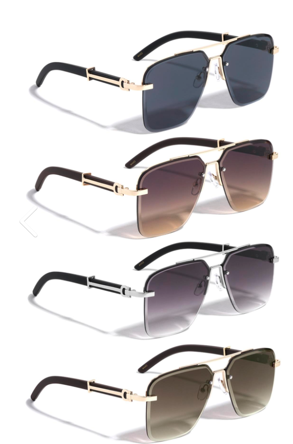 Luxe Rimless Diamond Edge Fashion Sunglasses